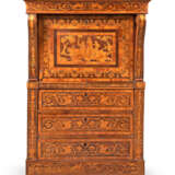 A NORTH ITALIAN WALNUT, FRUITWOOD, TULIPWOOD AND MARQUETRY SECRETAIRE-A-ABATTANT - photo 1