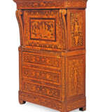 A NORTH ITALIAN WALNUT, FRUITWOOD, TULIPWOOD AND MARQUETRY SECRETAIRE-A-ABATTANT - photo 5