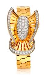 ROLEX, LADIES 18K GOLD AND DIAMOND BRACELET WATCH WITH CONCEALED DIAL