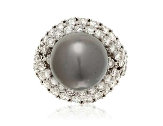 CULTURED PEARL AND DIAMOND RING - Foto 2