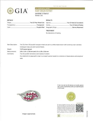 Trio. TRIO RUBY AND DIAMOND BROOCH WITH GIA REPORT - Foto 4