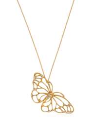 TIFFANY & CO. ANGELA CUMMINGS GOLD AND DIAMOND BUTTERFLY PENDANT NECKLACE