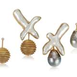 Walling, Christopher. CHRISTOPHER WALLING CULTURED PEARL AND GOLD EARRINGS - photo 1