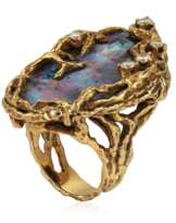 ARTHUR KING OPAL AND DIAMOND RING