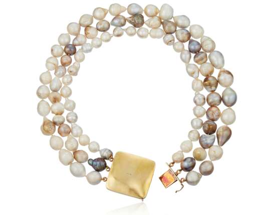 CULTURED PEARL, DIAMOND AND JADE NECKLACE - Foto 3