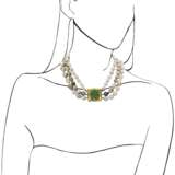 CULTURED PEARL, DIAMOND AND JADE NECKLACE - photo 4