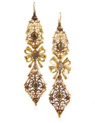 ANTIQUE GOLD AND DIAMOND EARRINGS
