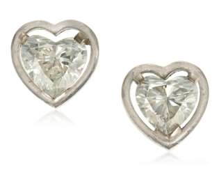 HEART SHAPED DIAMOND EARRINGS WITH GIA REPORTS