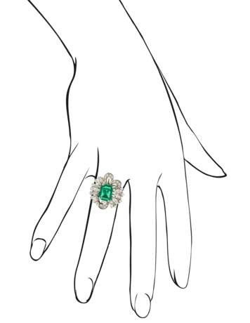 EMERALD AND DIAMOND RING WITH AGL REPORT - фото 4
