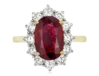 RUBY AND DIAMOND RING WITH GIA REPORT