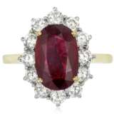 RUBY AND DIAMOND RING WITH GIA REPORT - photo 1