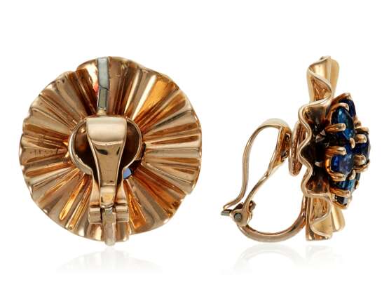 Trabert & Hoeffer. TRABERT & HOEFFER-MAUBOUSSIN SAPPHIRE AND GOLD EARRINGS WITH GIA REPORT - photo 2
