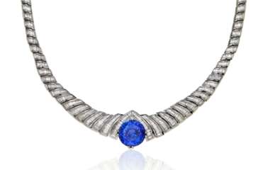 TANZANITE AND DIAMOND NECKLACE