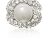 CULTURED PEARL AND DIAMOND RING - photo 2