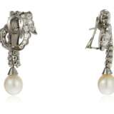 CULTURED PEARL AND DIAMOND EARRINGS - photo 2