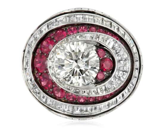 Graff. GRAFF DIAMOND AND RUBY RING WITH GIA REPORT - photo 2