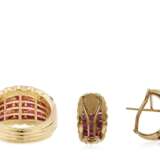 RUBY AND DIAMOND RING AND EARRINGS - Foto 2