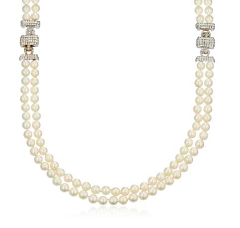 CULTURED PEARL AND DIAMOND NECKLACE - фото 1