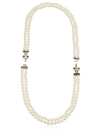 CULTURED PEARL AND DIAMOND NECKLACE - photo 3