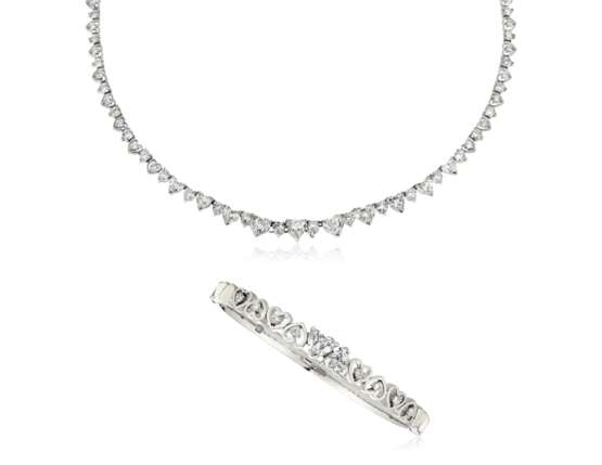 DIAMOND AND WHITE GOLD NECKLACE AND BRACELET - photo 1