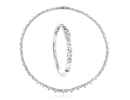 DIAMOND AND WHITE GOLD NECKLACE AND BRACELET - photo 2