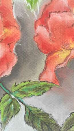 Painting “Peach rose”, Pastel, Realist, Still life, 2020 - photo 4