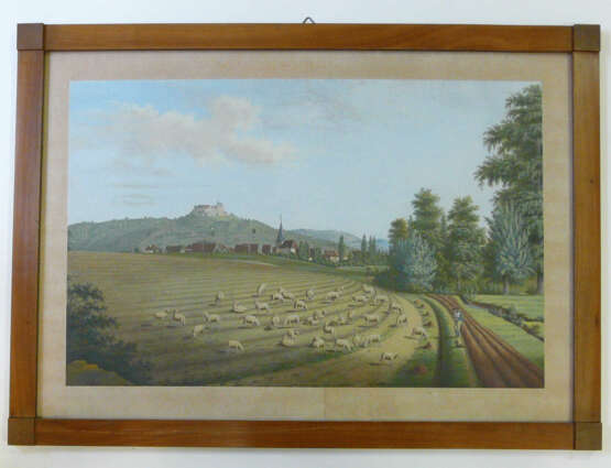 Johann Krüppel, Weite Landschaft mit Schäfer und Blick auf die Veste Coburg (1813) - Foto 2