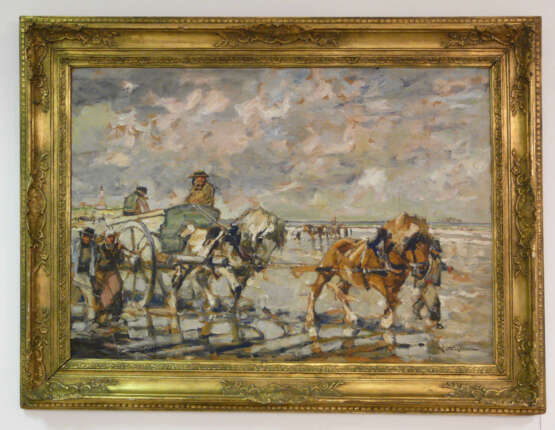  Julius Seyler, Bretonische Muschelsammler mit Pferdegespann am Strand - Foto 2