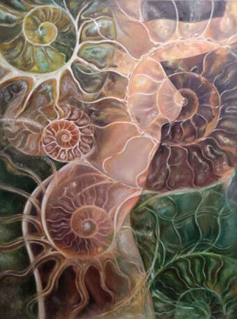 Painting “Earth Ammonite”, Canvas, Oil paint, Fantasy, 2020 - photo 1