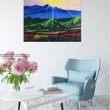 Peinture, Peinture design «Soleil dans les montagnes», Toile, Peinture à l'huile, Impressionnisme, Peinture de paysage, 2020 - photo 4