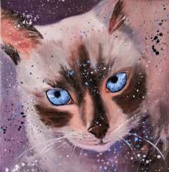 "Siamese cat", Katze Kunst