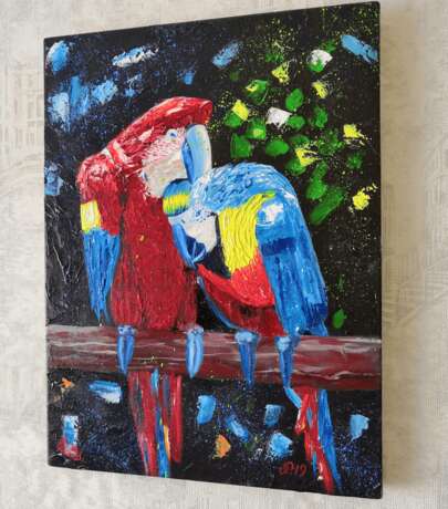 Design Painting “Parrot painting Bird art”, Canvas, Oil paint, Impressionist, Animalistic, 2019 - photo 2