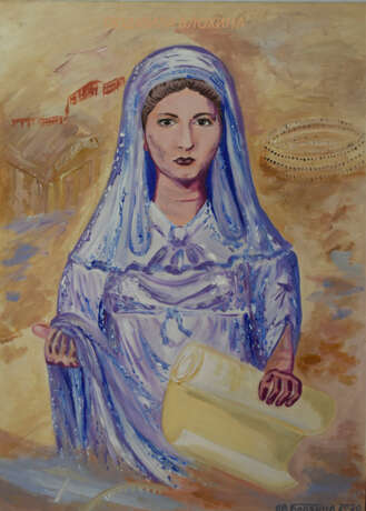 Painting “Vestal with a scroll”, Canvas, Acrylic paint, Impressionist, Historical genre, 2020 - photo 1