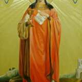 Icon “Pochaevskaya icon of the mother of God, Saints, Perth and Fevronia, Saint Barbara, Holy Trinity”, Board, Lacquer, Modern, Religious genre, 2015 - photo 3