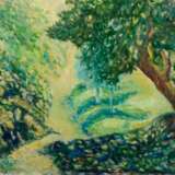 Gemälde „Sonnigen Tag.“, Leinwand, Ölfarbe, Neoimpressionismus, Landschaftsmalerei, 2015 - Foto 1