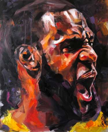Painting “Lebron James”, Canvas on the subframe, Oil paint, Expressionist, 2020 - photo 1