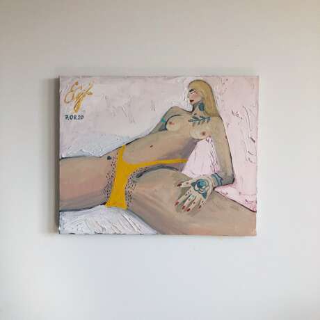 Painting “naked”, Canvas on the subframe, Oil paint, Postmodern, Genre Nude, 2020 - photo 1
