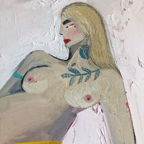 Painting “naked”, Canvas on the subframe, Oil paint, Postmodern, Genre Nude, 2020 - photo 3