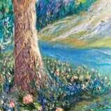 "Лебединая песня" -"Song of swans" Canvas Oil paint Impressionism Landscape painting 2014 - photo 3