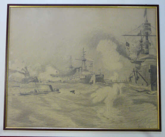 Kaiser Wilhelm II., Maritime Schlachtenszene mehrerer Kriegsschiffe - photo 2