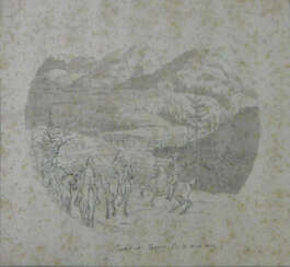 Albrecht Adam, Die Schlacht von Tarvis 1809 (Skizze, Entwurf, Vorzeichnung)