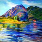 Painting “Lake Como”, Canvas, Oil paint, Neo-impressionism, Landscape painting, 2016 - photo 1
