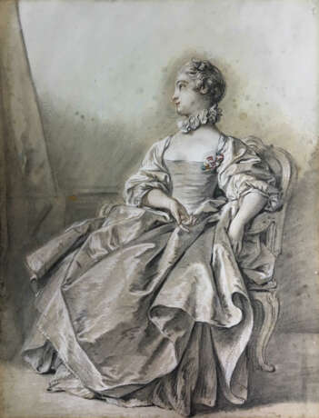 Französischer Künstler des 18. Jahrhunderts, Bildnis einer höfischen jungen Dame - photo 1