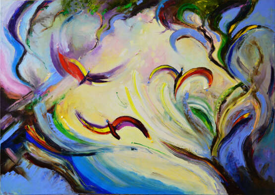 Design Painting “Dance of the Hummingbird”, Canvas, Oil paint, Impressionist, Everyday life, 2020 - photo 1
