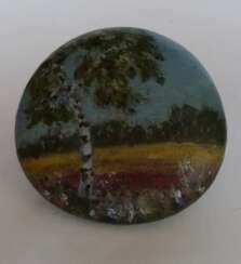 Miniature landscape river pebbles