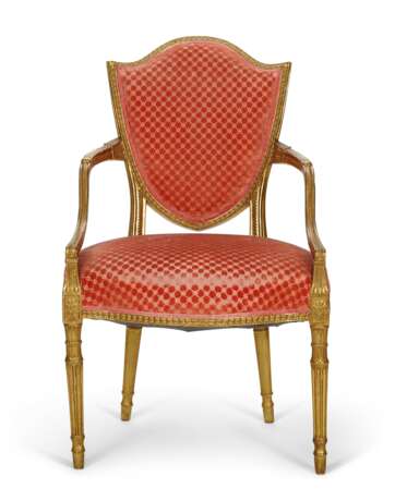 A PAIR OF GEORGE III GILTWOOD OPEN ARMCHAIRS - Foto 6