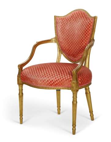A PAIR OF GEORGE III GILTWOOD OPEN ARMCHAIRS - Foto 7