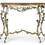 PAIR OF FRENCH POLYCHROME, PARCEL-GILT WROUGHT-IRON CONSOLES AND MIRRORS - photo 2