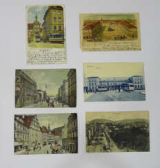 Zwei Alben historische Postkarten / Ganzsachen, überwiegend Bamberg