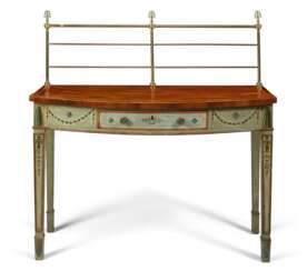 A LATE GEORGE III MAHOGANY, INDIAN ROSEWOOD AND POLYCHROME-PAINTED SIDEBOARD